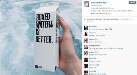 aidanalexander boxedwater posting instagram