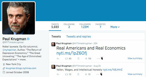 Profil Twitter paul krugman