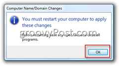 Windows Vista Bergabung dengan Konfirmasi Domain AD Direktori Aktif untuk Memulai Kembali Komputer