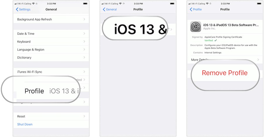Remote iOS 13 profil