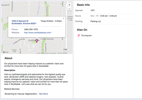 facebook tentang tab yang menampilkan peta checkin