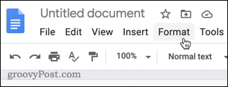 Menu Format di Google Documents