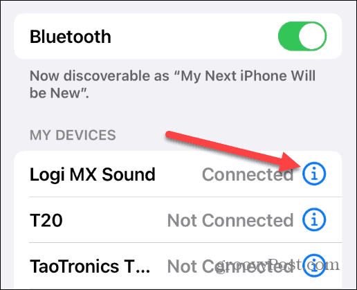 ubah nama bluetooth di iPhone