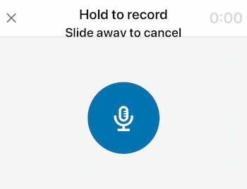 ikon mikrofon untuk merekam pesan audio LinkedIn