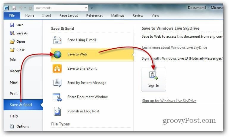 Cara-Memetakan Drive Jaringan ke Windows Live Skydrive Menggunakan Office 2010