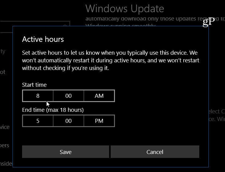 Windows 10 mengatur Jam Aktif