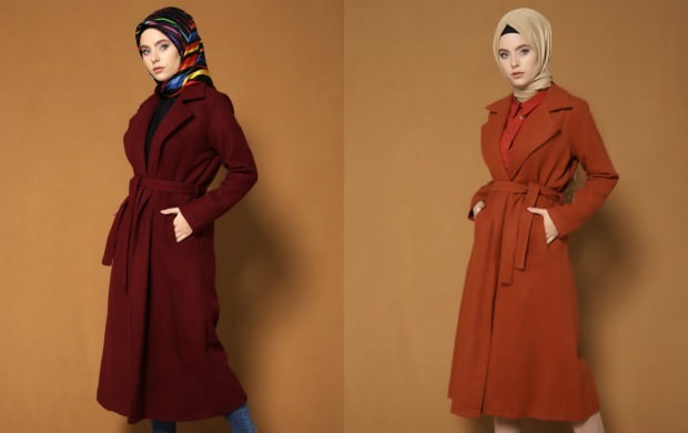 model hijab coat berdebu
