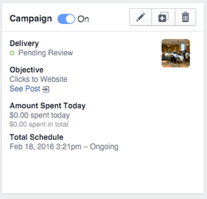 kotak status kampanye iklan carousel facebook