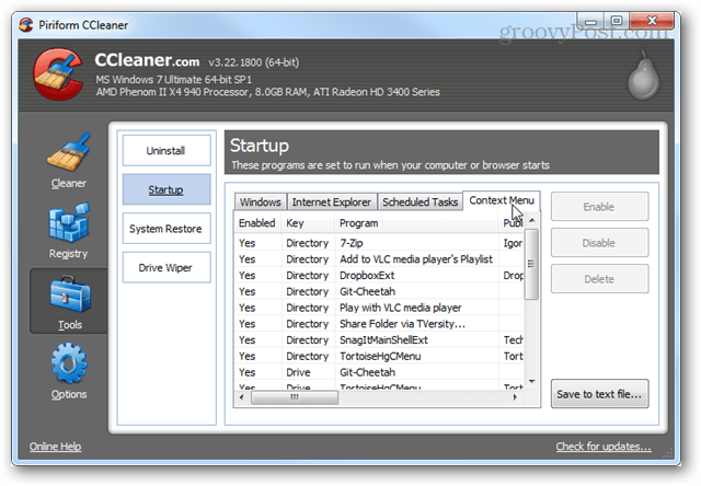 editor menu konteks ccleaner