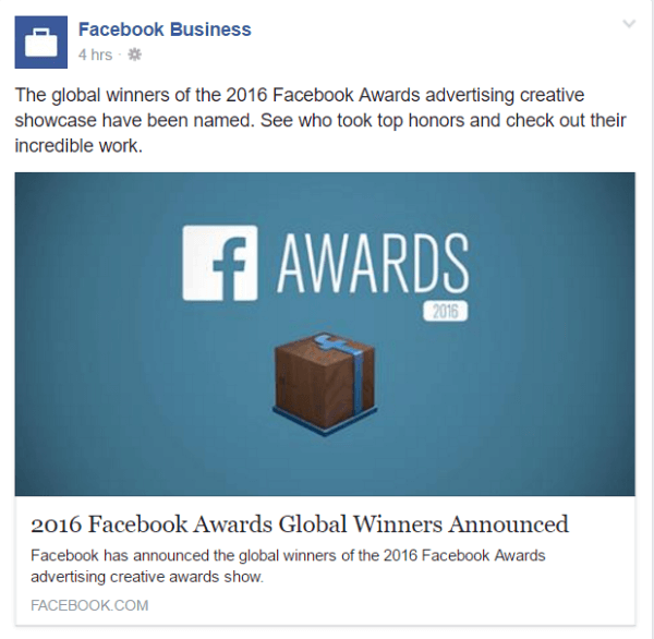 Penghargaan facebook 2016