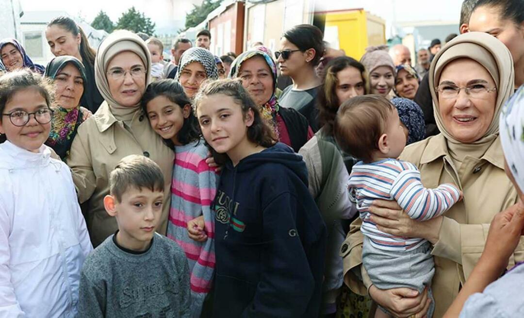 Emine Erdoğan bertemu dengan korban gempa di Hatay