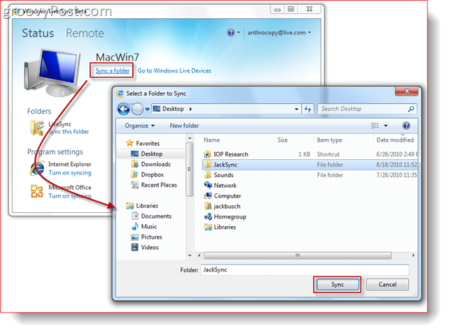 Menyinkronkan Folder dengan Windows Live Sync Beta