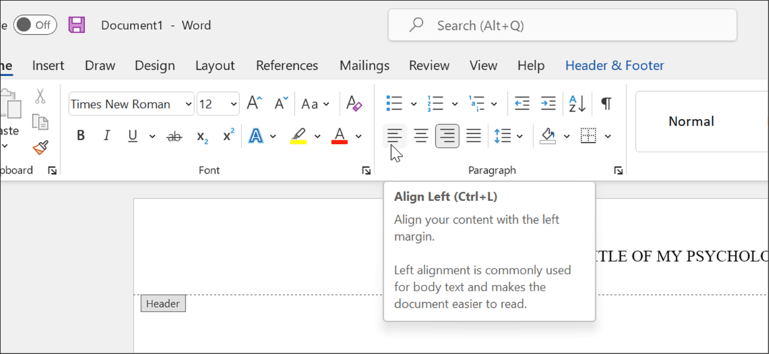 format gaya APA di Microsoft Word