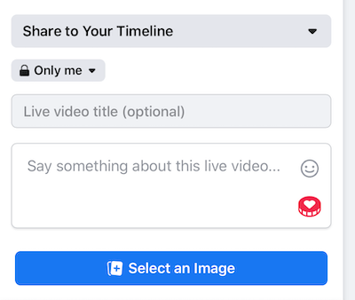 atur Facebook Live stream ke pengaturan privasi Only Me