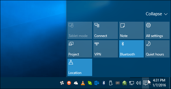 Pusat Tindakan Windows 10