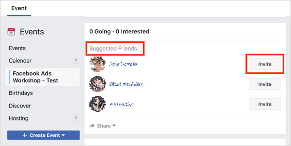 Facebook akan menyarankan orang untuk mengundang siapa saja teman Anda yang juga menyukai halaman host sebagai opsi pertama.