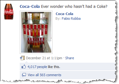 coca-cola di facebook