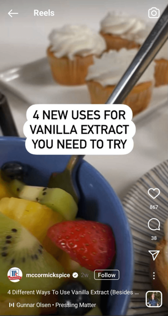 contoh reel Instagram dengan tips produk