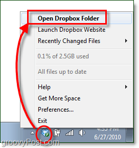buka folder dropbox saya windows 7