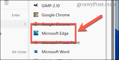 buka dengan microsoft edge