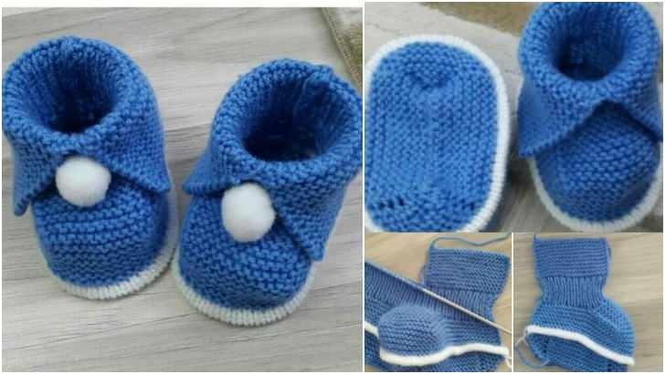 Cara membuat sepatu bayi pompon