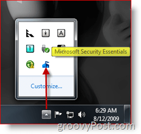 Ikon / Peluncuran Bilah Tugas Esensi Keamanan Microsoft