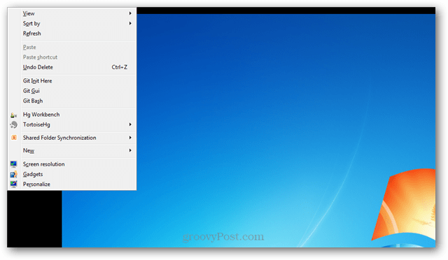 tombol menu membuka menu konteks desktop