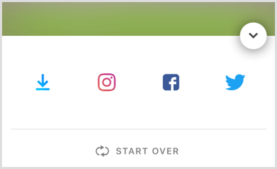 Ketuk ikon Instagram untuk menyimpan cerita ke rol kamera Anda.