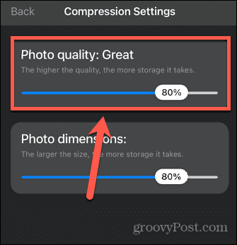 kompres pengaturan kualitas aplikasi foto