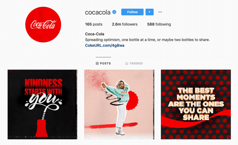 Profil Instagram untuk Coca-Cola