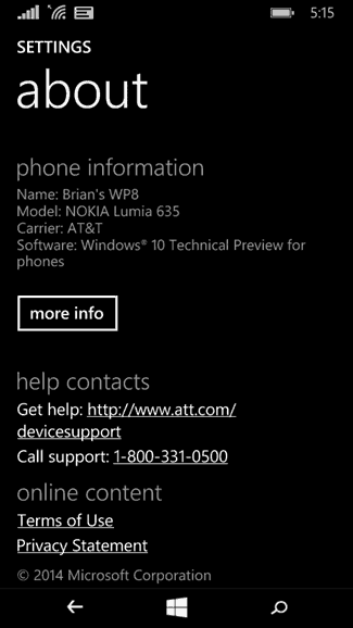 Pratinjau Teknis Windows 10 untuk ponsel