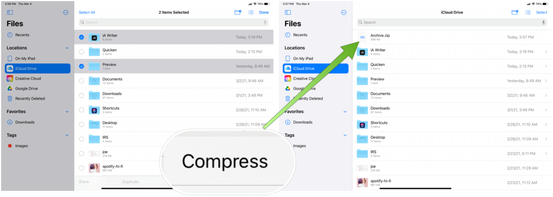 Kompres file di iPad