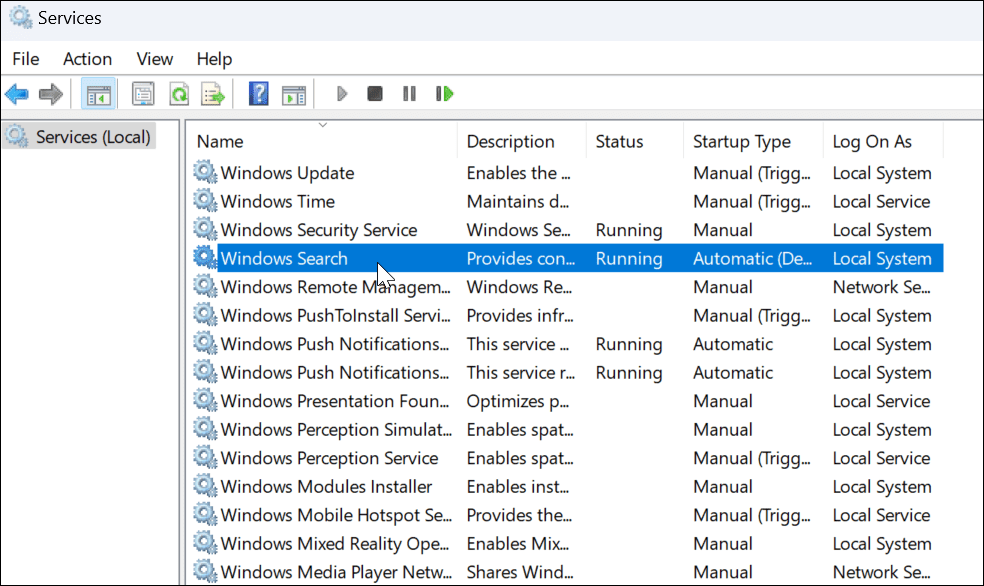 Bilah Pencarian Windows 11 tidak berfungsi