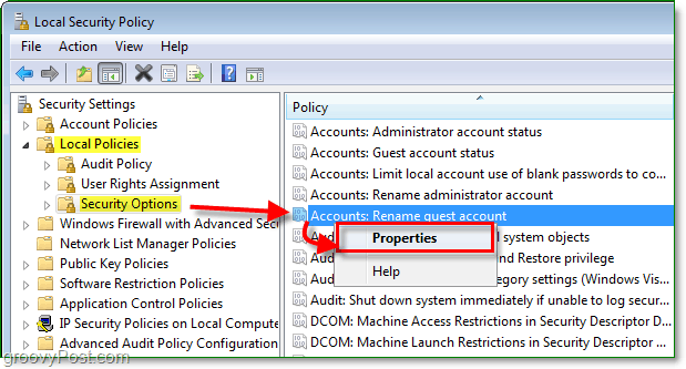 cara mengubah nama akun akun tamu di windows 7 melalui kebijakan keamanan lokal