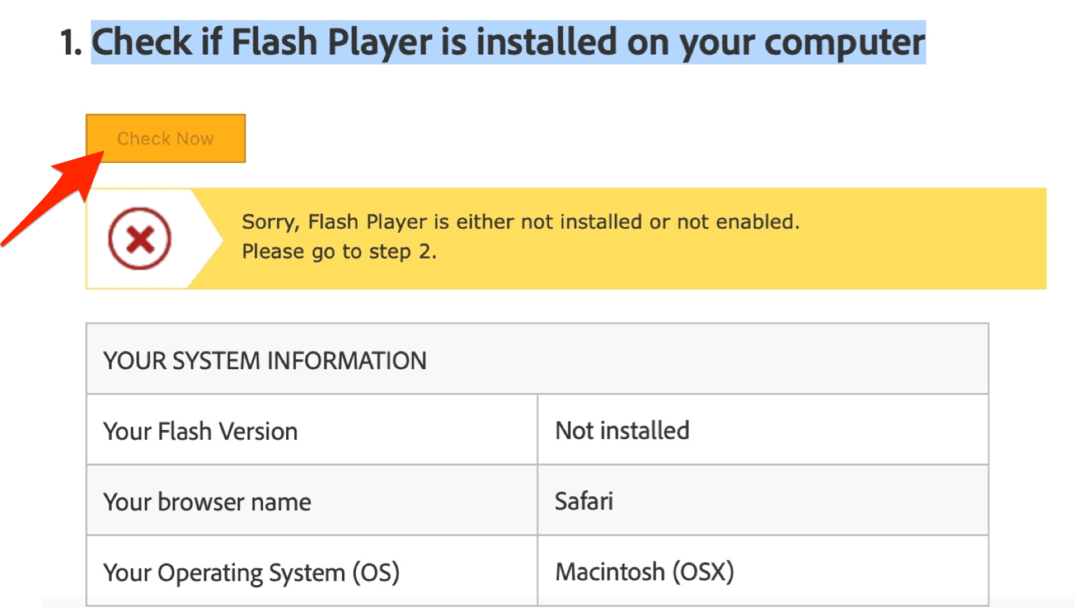 Konfirmasikan penghapusan Adobe Flash