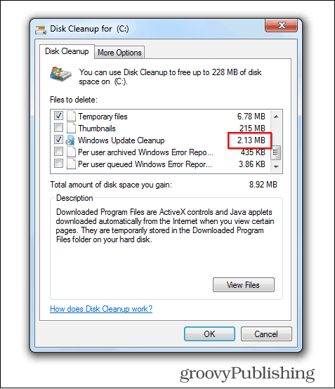 Pembaruan windows 7 menghapus file lama dibersihkan