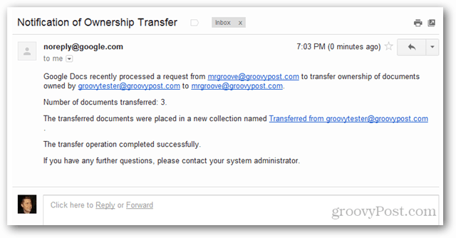 pemberitahuan aplikasi google transfer kepemilikan email