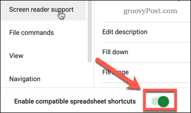 pintasan keyboard google sheets