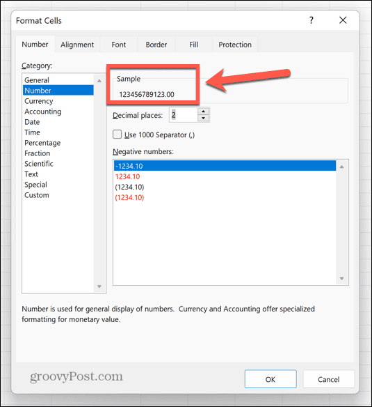 contoh format angka excel