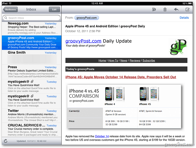 iOS 5 Inbox