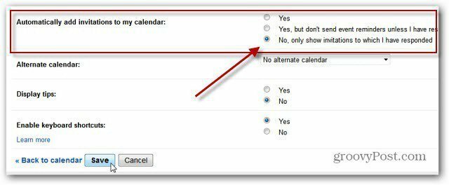 Nonaktifkan Pemberitahuan Kalender Acara Google+ Kalender