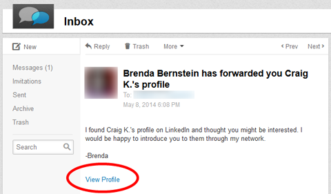 melihat profil linkedin melalui inmail
