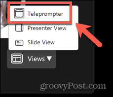 tampilan teleprompter powerpoint