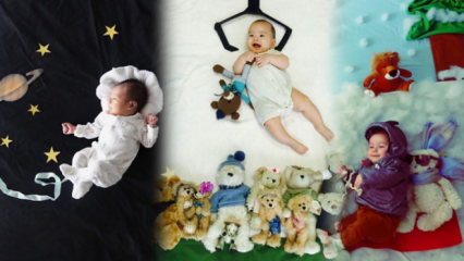 Konsep pemotretan bayi bulan demi bulan! Bagaimana cara mengambil foto bayi yang paling beragam di rumah?