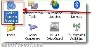 menambah atau menghapus program windows xp