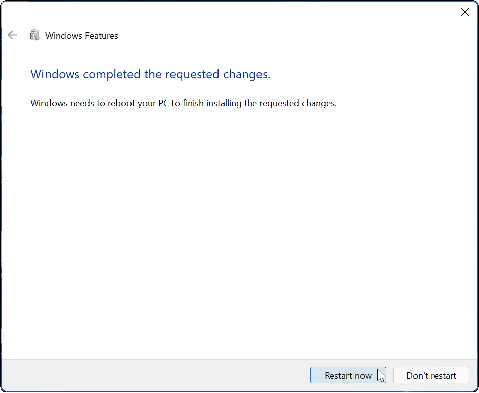 restart setup windows sandbox pada Windows 11