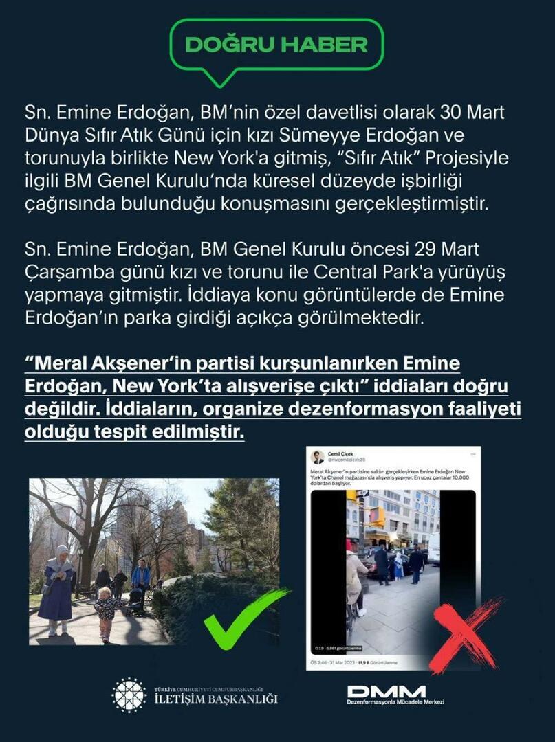 Operasi persepsi kotor melalui Emine Erdogan 