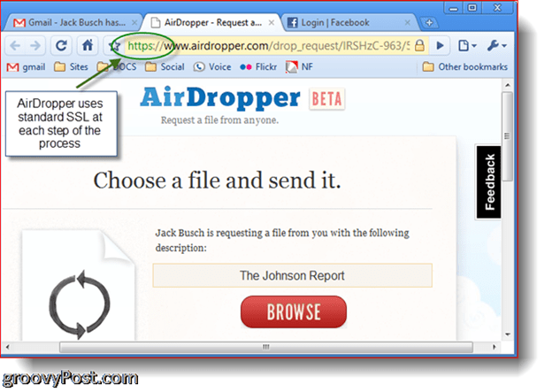 Tangkapan layar foto Dropbox Airdropper - pilih file