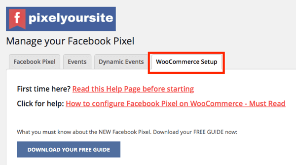 Integrasi WooCommerce plugin PixelYourSite memungkinkan Anda menyiapkan acara e-niaga untuk toko Anda.
