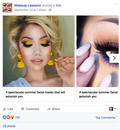 pelajaran makeup facebook carousel post